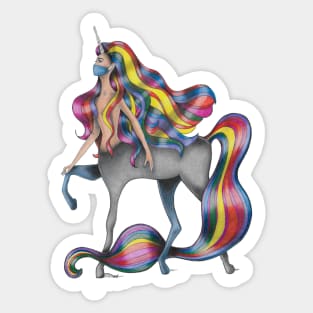 Covid  Unicorn Sticker